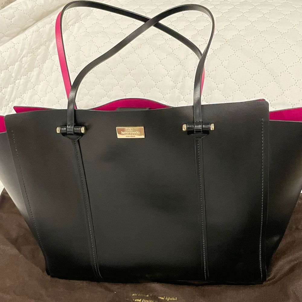 Black and pink Kate Spade tote
